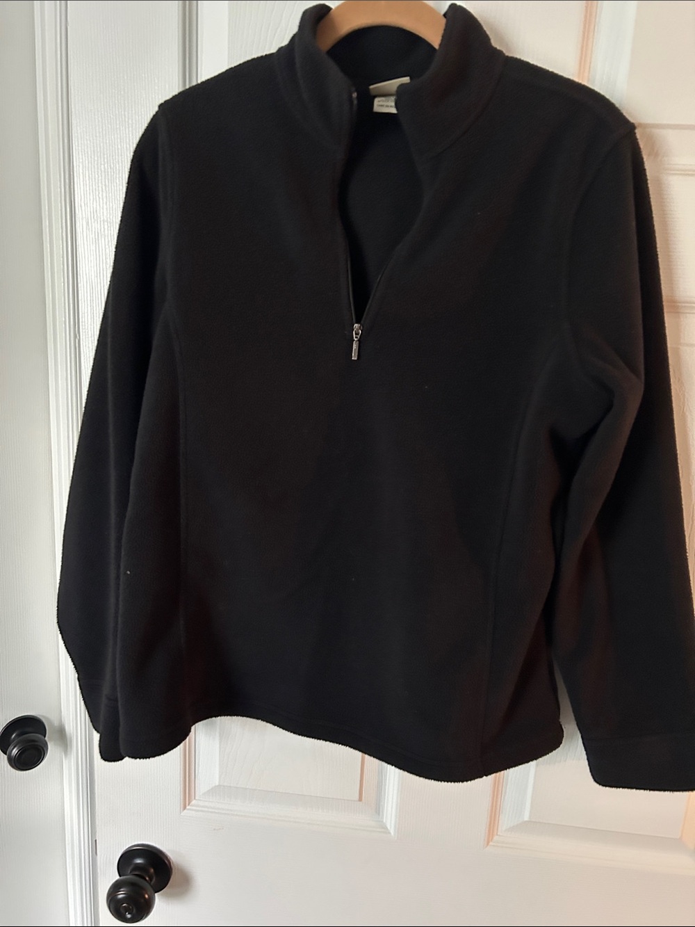 L.L.Bean Black Fleece Quarter Zip Pullover